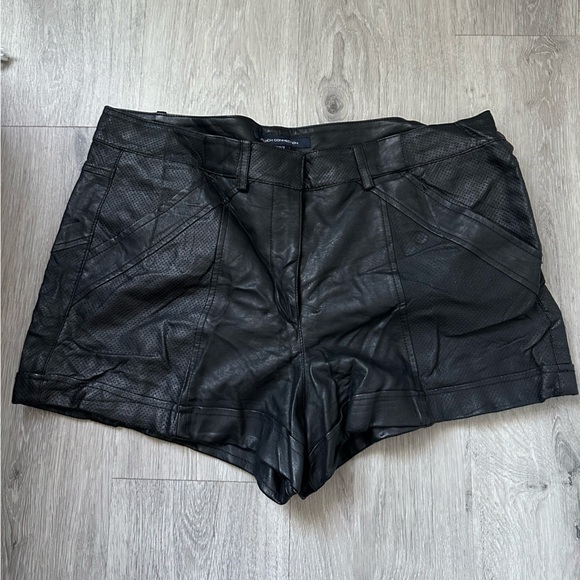 French Connection Black Leather Shorts - Picture 1 of 3